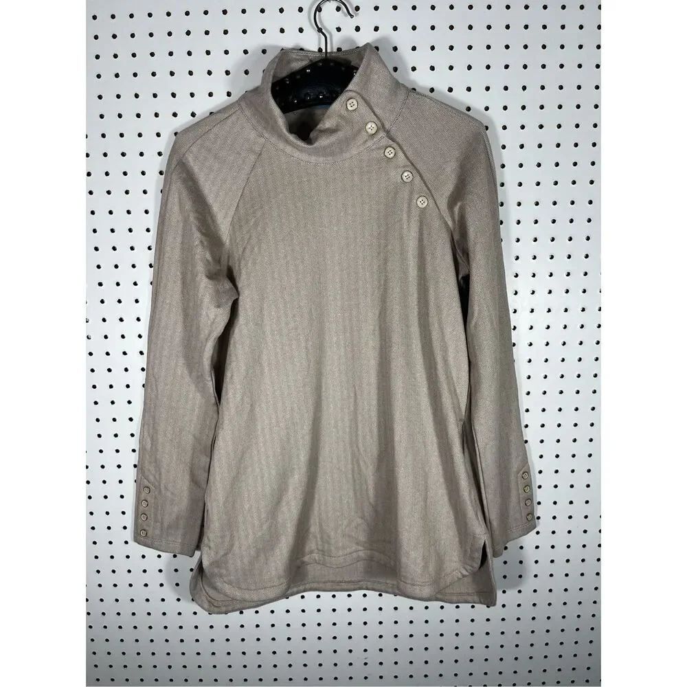 J.McLaughlin Marisa herringbone pattern pullover fleece size S